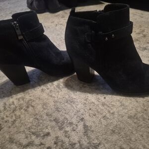 Blue Suede Ankle Boots